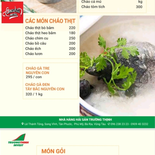 MENU CỦA QUÁN 