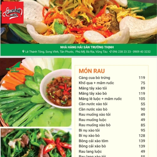 MENU CỦA QUÁN 