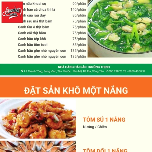 MENU CỦA QUÁN 