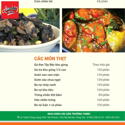 MENU CỦA QUÁN 