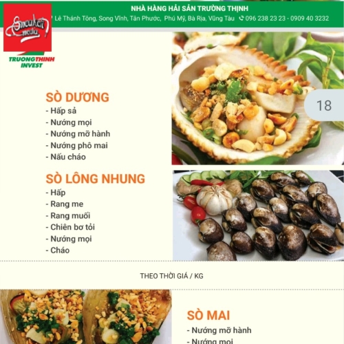 MENU CỦA QUÁN 