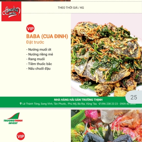 MENU CỦA QUÁN 