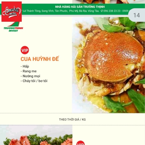 MENU CỦA QUÁN 